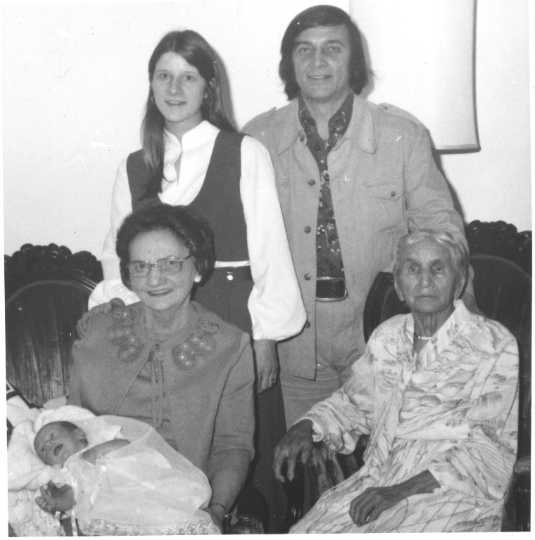 5 generations:  Anne Goresky (Paley) and her mother; Walter Goresky, Lynne Vance, Jason Vance