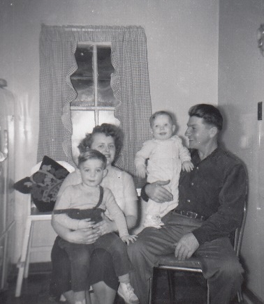 Allan, Betty, Kelvin and Terrance Goresky, January 1955.